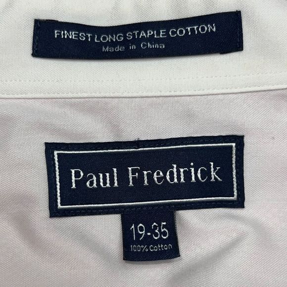 Big & Tall Paul Fredrick Button Up Size 19 35 - Picture 3 of 5